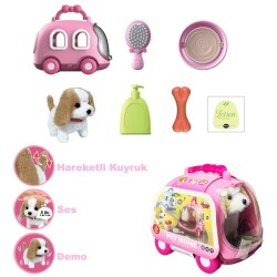 Vardem Pet Home Taşıma Araba Çantalı Hareketli Pilli Peluş Köpek Set - 3