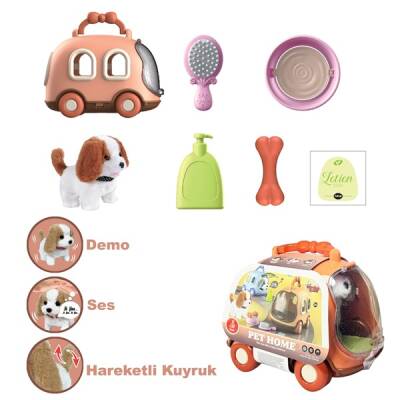 Vardem Pet Home Taşıma Araba Çantalı Hareketli Pilli Peluş Köpek Set - 2