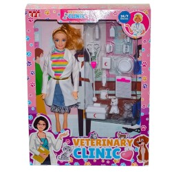 Veteriner Oyuncak Manken Bebek Aksesuarlı - Efe Toys