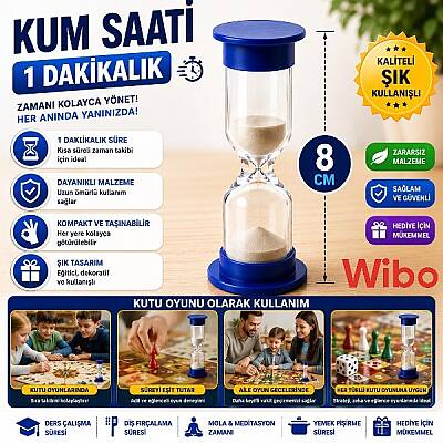 1 Dakikalık Kum Saati 8 cm - 1