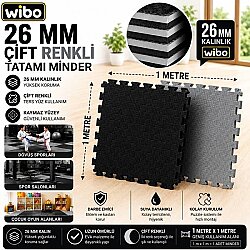 Wibo 26 mm EVA Tatami Minder 1x1 Metre Çift Taraflı Puzzle Yer Karosu Kaymaz Spor ve Oyun Matı - WİBO