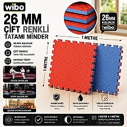 Wibo 26 mm EVA Tatami Minder 1x1 Metre Çift Taraflı Puzzle Yer Karosu Kaymaz Spor ve Oyun Matı - 2