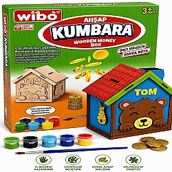 Wibo Ahşap Boyama Kumbara Kendin Yap DIY Ahşap Kumbara Boyama Seti Eğitici Hobi ve Sanat Oyuncağı - WİBO