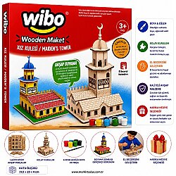 Wibo Art Ahşap Kız Kulesi Maketi Boyanabilir Kendin Yap DIY Hobi ve Sanat Seti - WİBO