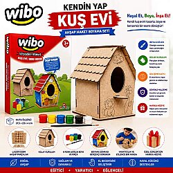 Wibo Art Ahşap Kuş Evi Maketi Boyama Seti Boyanabilir Kendin Yap DIY Hobi ve Sanat Kiti - WİBO