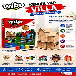 Wibo Art Ahşap Villa Maketi Boyama Seti Kendin Yap DIY Ahşap Maket Ev Sanat ve Hobi Kiti - WİBO