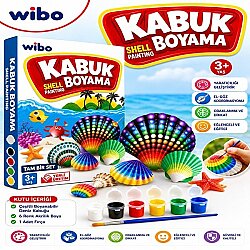 Wibo Deniz Kabuğu Boyama Seti 6 Renk Boya ve Fırça Dahil Eğitici Hobi Seti - WİBO