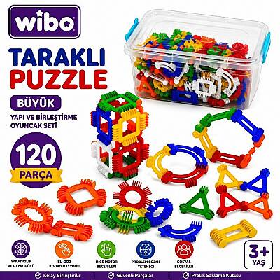 Hayal Gücü Taraklı Puzzle Büyük 120 Parça Yapı ve Birleştirme Oyuncak Seti - 1