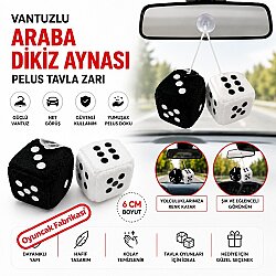 Wibo Peluş Tavla Okey Oyun Zarı Vantuzlu Dikiz Aynası Süsü 2 Adet 6 Cm - 3