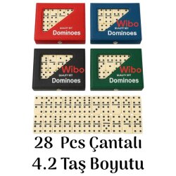 Wibo Standart Boy Çantalı Seramik Kemik Domino Taşı Seti Taş Boyu 4x2 cm - OyuncakFabrikasi