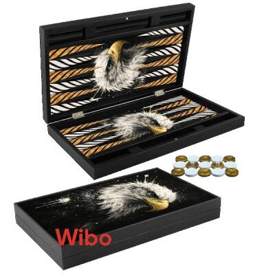Wibo Trendy Kara Kartal Tavla Takımı Büyük Boy Pul Hazneli - 1