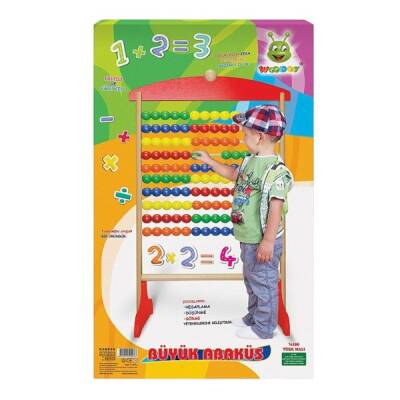 Woodoy Eğitici Ahşap Ayaklı Büyük Abaküs 100'lü - 1