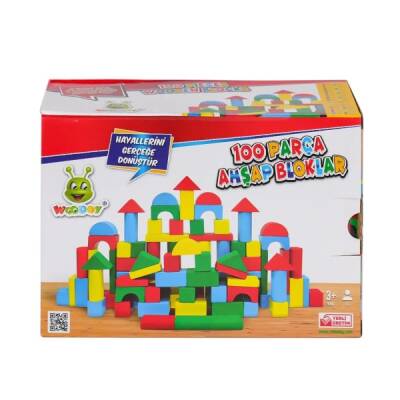 Woodoy Eğitici Ahşap Bloklar 100 Parça - 1