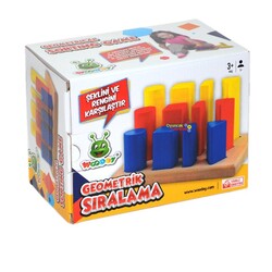 Woodoy Eğitici Ahşap Geometrik Şekilli Sıralama Oyunu - Woodoy-Karsan Ahşap