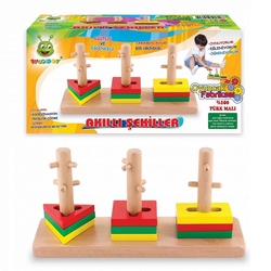 Woodoy Eğitici Ahşap Oyuncak Akıllı Şekiller - 2