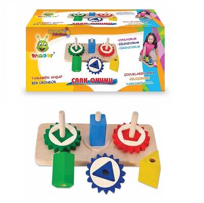 Woodoy Eğitici Ahşap Oyuncak Çark Oyunu - 1