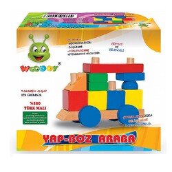 Woodoy Eğitici Oyuncak Ahşap Yapboz Araba - Woodoy-Karsan Ahşap