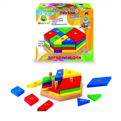 Woodoy Oyuncak Ahşap Altıgen Yapboz - 1